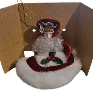 Victorian Ladies Ornament Winter Vintage Avon Christmas Gift Collection 1998 NIB
